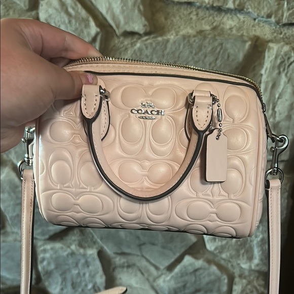 Coach Pink Mini Rowan with Embossed Design - Picture 3 of 4